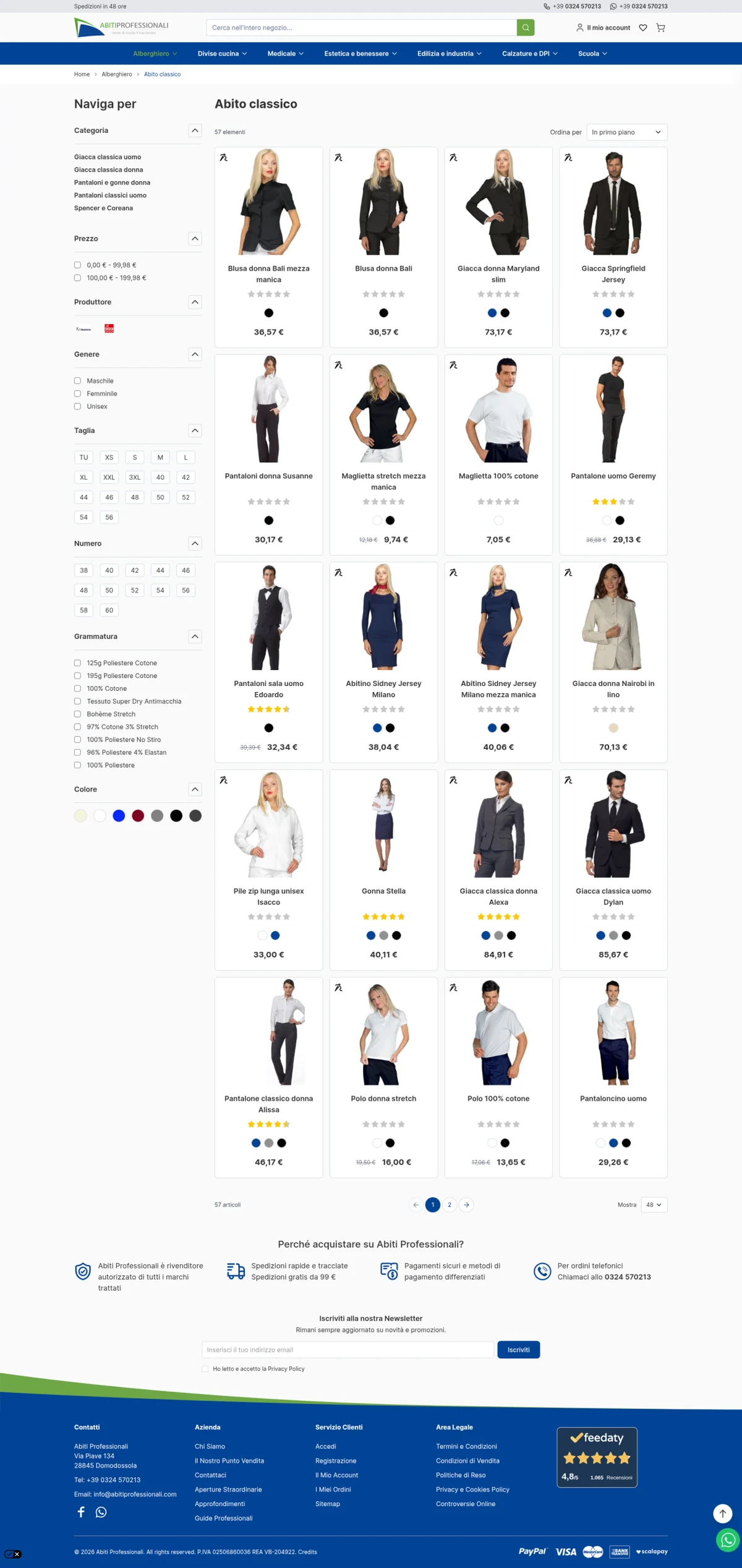 Catalogo del progetto Abiti Professionali