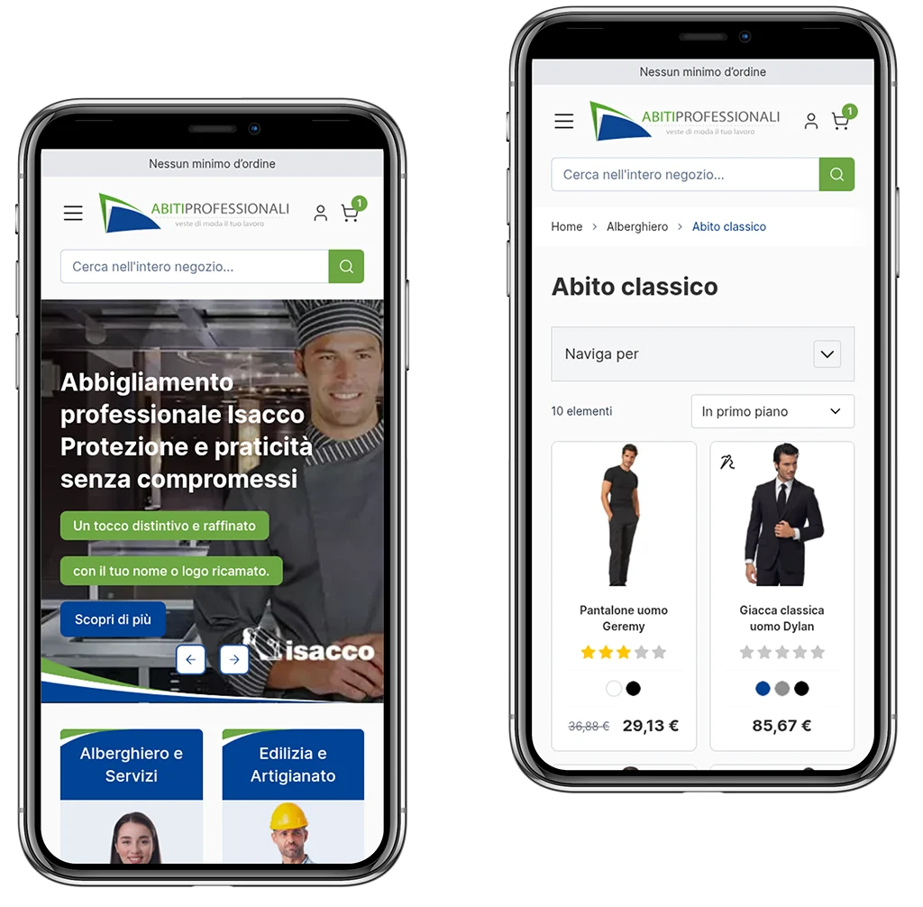 Abiti Professionali su smartphone